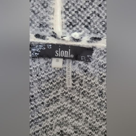 Black & White Herringbone Duster - Women & Plus/ Slonl R Long Cardigan - Picture 10 of 13